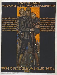 Fosterland, familj, framtid? pub. 1918 (färglitografi) av Walter Ditz