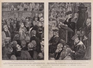 Lord Kitchener och Mr Cecil Rhodes tar emot hedersgrader vid Oxford University av Walter Duncan