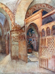 En koptisk kyrka nära Abydos (färglitografi) av Walter Frederick Roofe Tyndale
