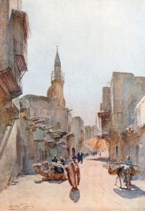 En gata nära citadellet i Kairo (färglitografi)