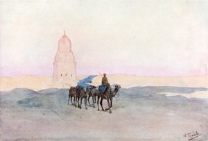 Nära kalifernas gravar, Kairo (färglitografi)