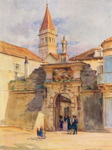 En av portarna till Trau (färglitografi) av Walter Frederick Roofe Tyndale