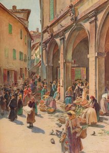 Marknaden i Montepulciano, c1900 1913 av Walter Frederick Roofe Tyndale