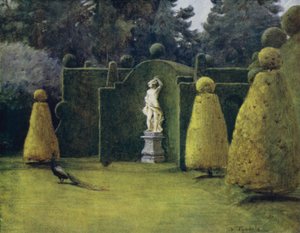 The New Forest: Bowling Green i Brokenhurst Park (färg litho) av Walter Frederick Roofe Tyndale