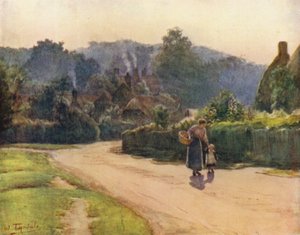 The New Forest: The Village of Emery Down (färg litho) av Walter Frederick Roofe Tyndale