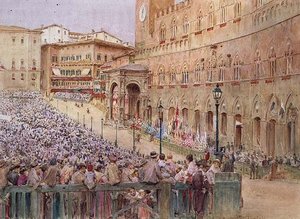 Palio, Siena (akvarell) av Walter Frederick Roofe Tyndale