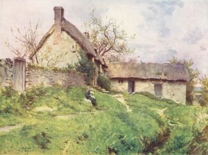 Wessex: En grupp stugor vid Sutton Poyntz, nära Weymouth (färglitografi) av Walter Frederick Roofe Tyndale