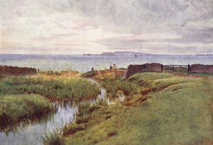 Wessex: Portland från norra stranden av Weymouth Bay (färglitografi) av Walter Frederick Roofe Tyndale