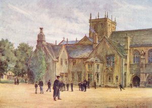 Wessex: Sherborne College (färglitografi) av Walter Frederick Roofe Tyndale