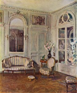 White Salon i St Brice, Frankrike, House of Edith Wharton, Louis XVI-stil, ca 1760-70 (färg litho)