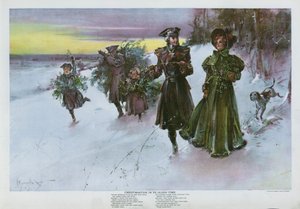 Christmas in ye Olden Time (färg litho)