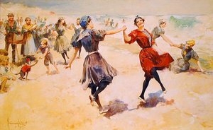 Frolling on the Beach, ca 1897 (akvarell på illustrationstavlan)