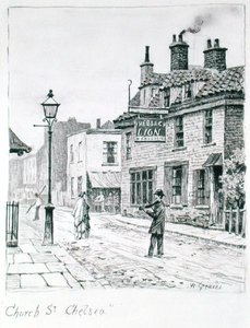 Church Street, Chelsea (bläck på papper) av Walter Greaves