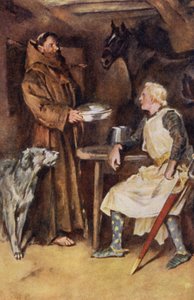 Illustration för Ivanhoe av Sir Walter Scott (litho i färg)
