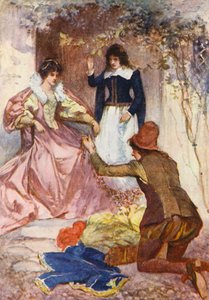 Illustration till Kenilworth av Sir Walter Scott (färglitografi)