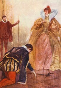 Illustration till Kenilworth av Sir Walter Scott (färglitografi)