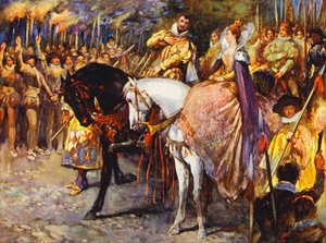 Illustration till Kenilworth av Sir Walter Scott (färglitografi)