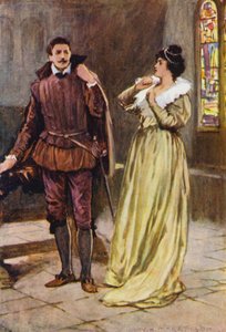 Illustration till Kenilworth av Sir Walter Scott (färglitografi)