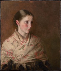 A Girl in a Shawl (olja på duk) av Walter Henry Truscott
