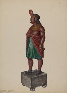 Cigarraffär Indian, ca. 1936. av Walter Hochstrasser