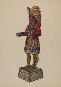 Cigarraffär Indian, ca. 1936. av Walter Hochstrasser