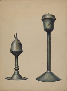 Två oljelampor, ca. 1938. av Walter Hochstrasser
