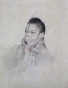 Porträttstudie, ca 1840 (penna och krita på papper)