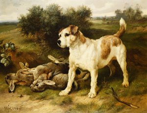 En Foxterrier med dagens väska
