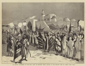 En konstnärs pilgrimsresa till det heliga landet, III, Pilgrimer som skjuter saluter vid Moses förmodade grav, Neby Musa