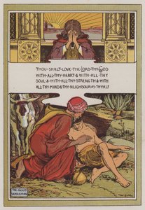 Den barmhärtige samariten (färg litho) av Walter Jenks Morgan