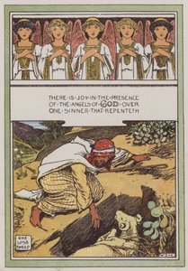 Det förlorade fåret (färg litho) av Walter Jenks Morgan