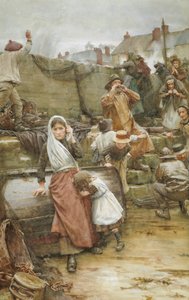 Katastrofscen i en fiskeby i Cornwall, 1889