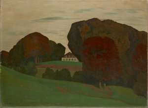 Dansk parkmark med villa av Walter Leistikow