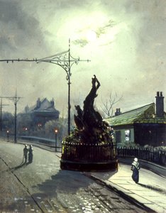 The Original Oak at Night, i Headingley (olja ombord) av Walter Linsley (attr. to) Meegan
