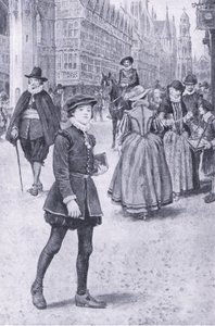 Herrick tar en tur nerför Cheapside, illustration från My Magazine av Walter Paget