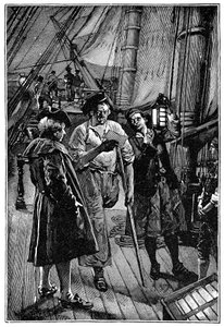 Illustration av Walter Paget (1863-1935) till romanen "Treasure Island"" av Robert Louis Stevenson (1850-1894) 1900
