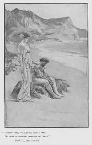 Illustration till påvens Odyssey of Homer (litho) av Walter Paget