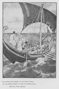 Illustration till påvens Odyssey of Homer (litho) av Walter Paget