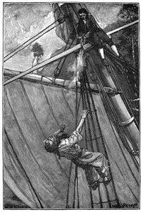Illustration från "Treasure Island", av Robert Louis Stevenson (gravyr)