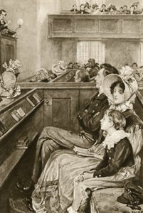 John Ruskin som en pojke som tittade på predikanten av Walter Paget