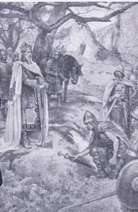 På detta fält föddes den engelska nationen, illustration från My Magazine av Walter Paget