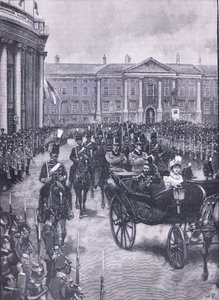 Besöket av hertigen och hertiginnan av York i Dublin, illustration från Cassells History of England, 1900-talet