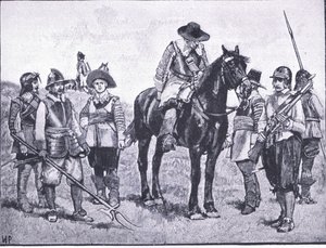 Types of Cromwellian Soldiery, illustration från The History of the British People publicerad av Waverley, c.1940 (litho)