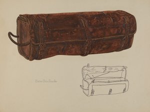 Postväska i läder, ca. 1938.