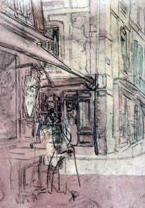 A Shop in Dieppe, ca 1907 (bläck, färgad pastell och akvarell på papper) av Walter Richard Sickert