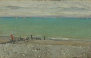 La Plage, Dieppe, ca 1885 (olja på panel) av Walter Richard Sickert