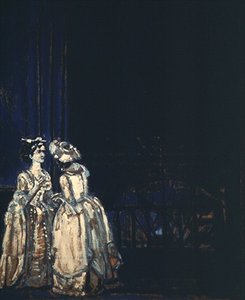 Peggy Ashcroft och Valerie Tudor i "She Stoops to Conquer" av Walter Richard Sickert