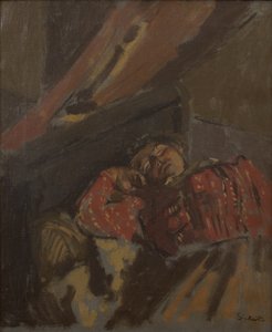Rödmönstrad blus, ca 1907 (olja på duk) av Walter Richard Sickert