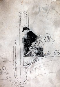 The Gallery of the Old Bedford, c.1895-1900 (penna och bläck på papper) av Walter Richard Sickert