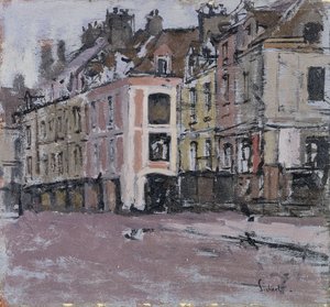 De gamla arkaderna, Dieppe; De gamla arkaderna, Dieppe, ca 1898-1900 av Walter Richard Sickert